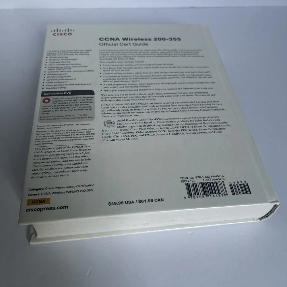 CCNA Wireless 200-355 Official Cert Guide David Hucaby Hardcover Good